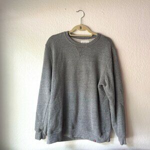 Sol Angeles Anthropologie Crewneck Gray Pullover Sweatshirt Lined Waffle